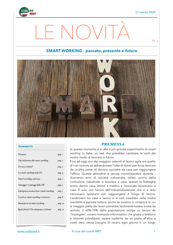 thumbnail of Le Novità – Smart Working
