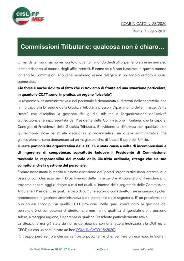 thumbnail of 28 COMUNICATO – COMMISSIONI TRIBUTARIE. QUALCOSA NON è CHIARO…